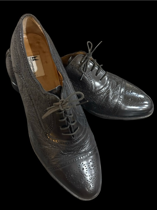 Moreschi Other - Moreschi Abano Oxford Dress Shoes Mens 13 Black Peccary & Calfskin Cap Toe